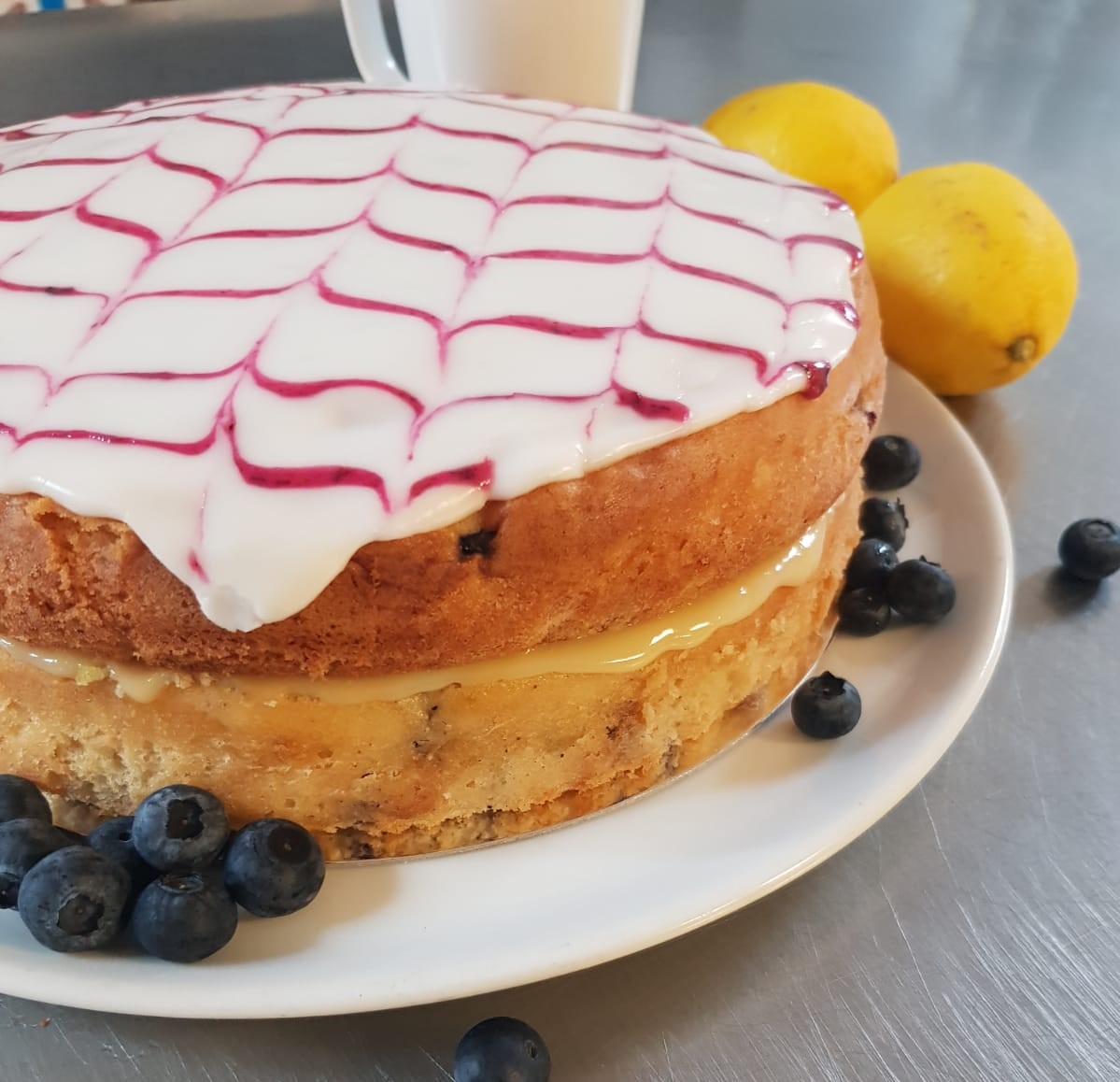 Sumer Lemon Curd & Blueberry Cake