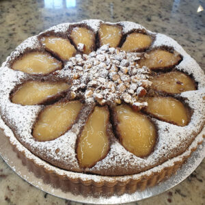 Chocolate Pear & Hazelnut Tart
